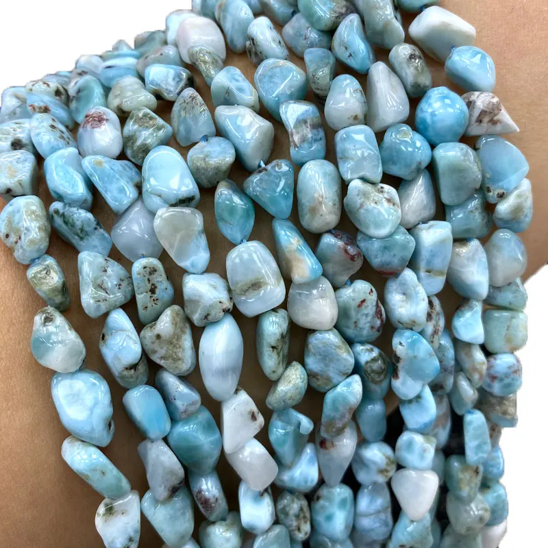 

Fine AAA 100% Natural Stone North America Gravel Larimar Loose Spacer Beads For Jewelry Making DIY Bracelet Necklace 6-8, 8-10mm