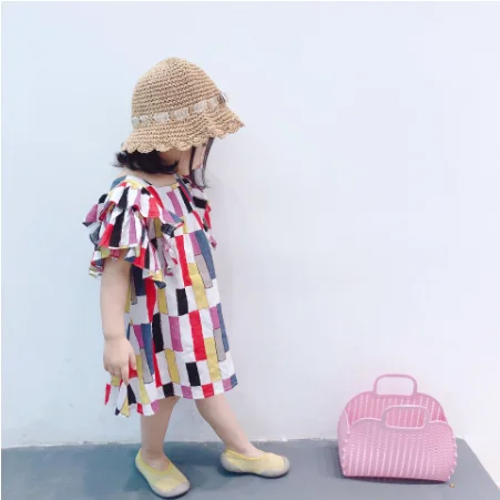 Girls Dress Children'S Dresses Striped-Paneled Chiffon Summer Dresses Princess Dress Girls Fall Dress