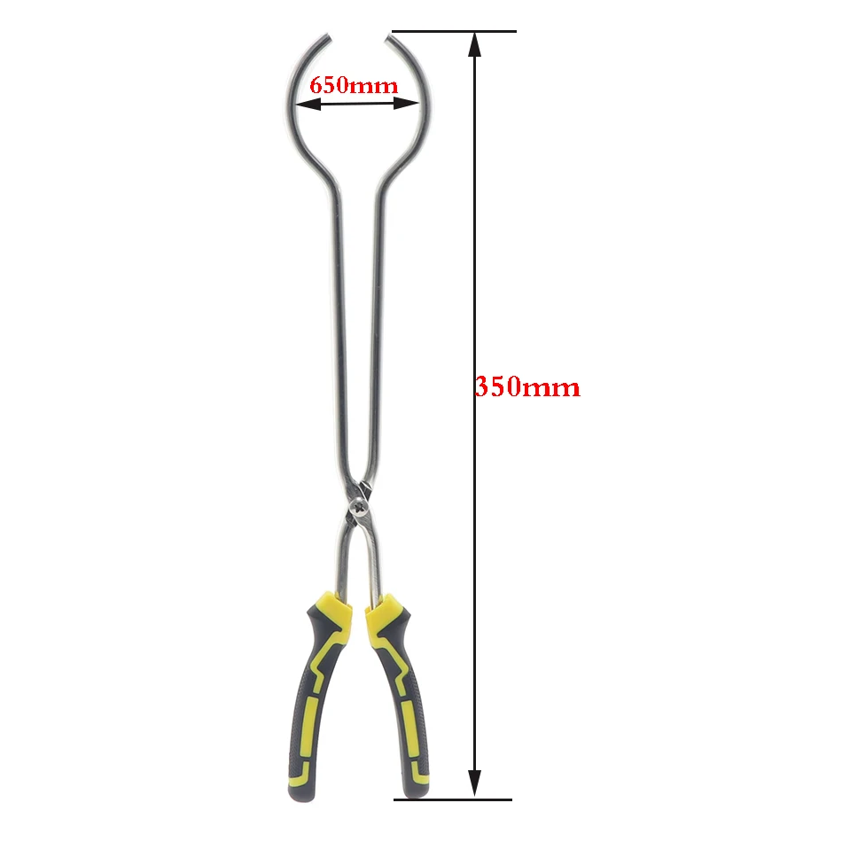 Stainless Steel Crucible Tong Clamp Graphite Melting Furnace Pliers Holder Anti-corrosion and Rust-proof Crucible Clamp