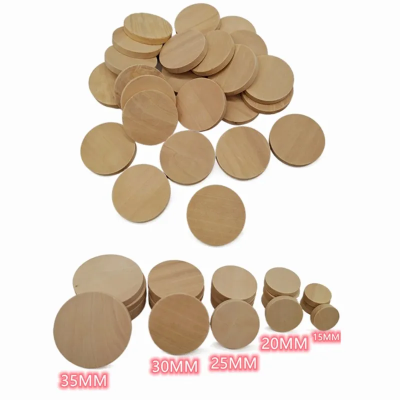 10pcs Wood Circles for Crafts Unfinished Wood Rounds Wooden Cutouts for Craft Door Hanger, Pyrography, and Painting