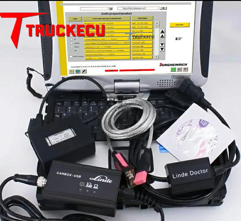 

for Linde Canbox doctor Linde pathfinder linde LSG LINDOS Linde forklift truck diagnostic cable+Thoughbook CF19/T420 laptop