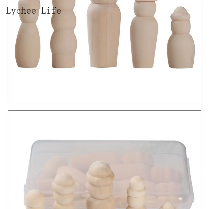 Lychee Life – poupées en bois inachevé, pièces/ensemble pièces, ensemble familial artisanal, accessoires faits à la main, figurines, corps, décoration de maison