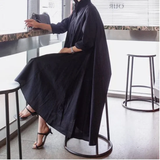 

Fashion Shirt Dress Women Loose Casual irregular big swing dress