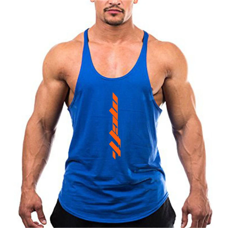 

Mens Running Gym Clothing Bodybuilding Tank Tops Fitness Training Sleeveless Shirt Cotton Muscle Vest Casual Sports Singlets