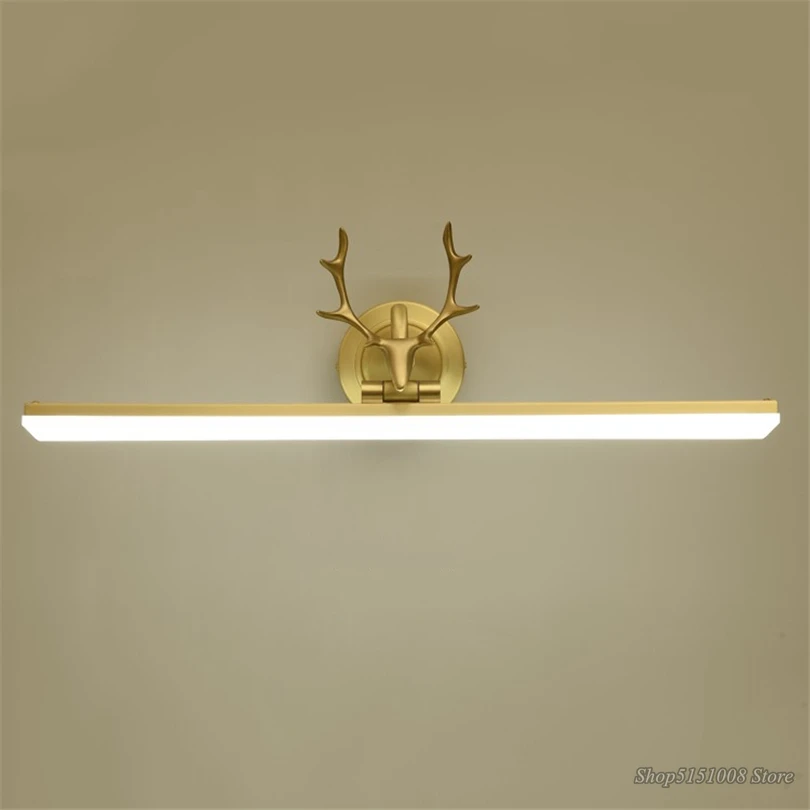 Dekoracja w stylu skandynawskim poroże Vanity Lights LED amerykańska lampa do lustra łazienkowego lampa wystawowa łazienka wodoodporna Vanity biurko lustro lampy