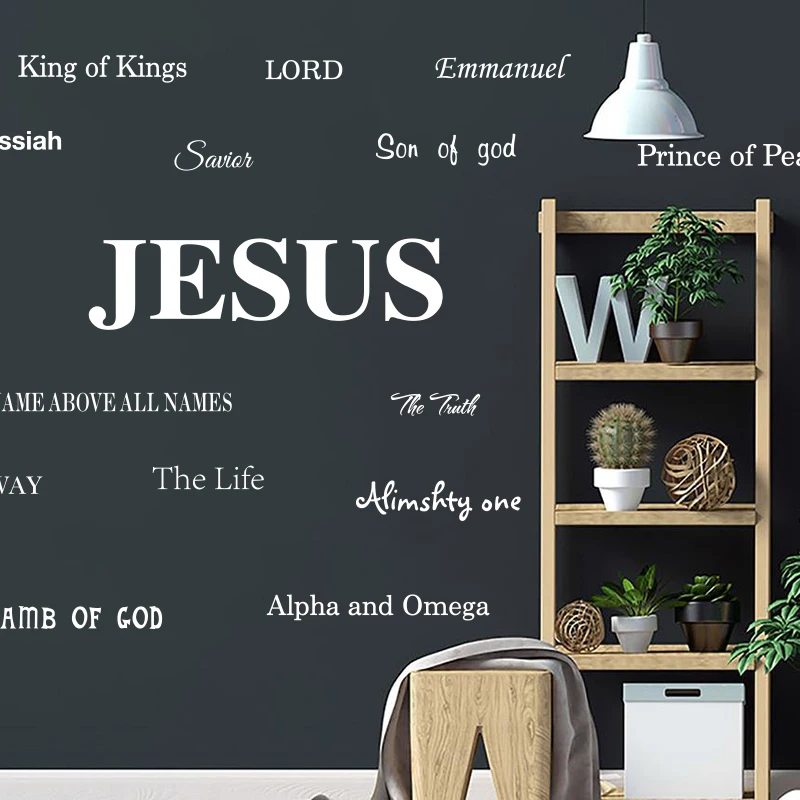 Christian Jesus God Lord Wall Stickers Church Living Room King Pray  Alpha Prince Peace Messiah Savor Wall Decal Vinyl Decor