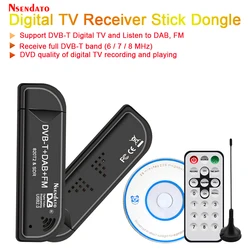 USB 2,0 DAB FM Radio DVB-T RTL2832U R820T2 RTL SDR TV Stick Dongle Digital USB TV HDTV Tuner Receiver IR fernbedienung mit Antenne