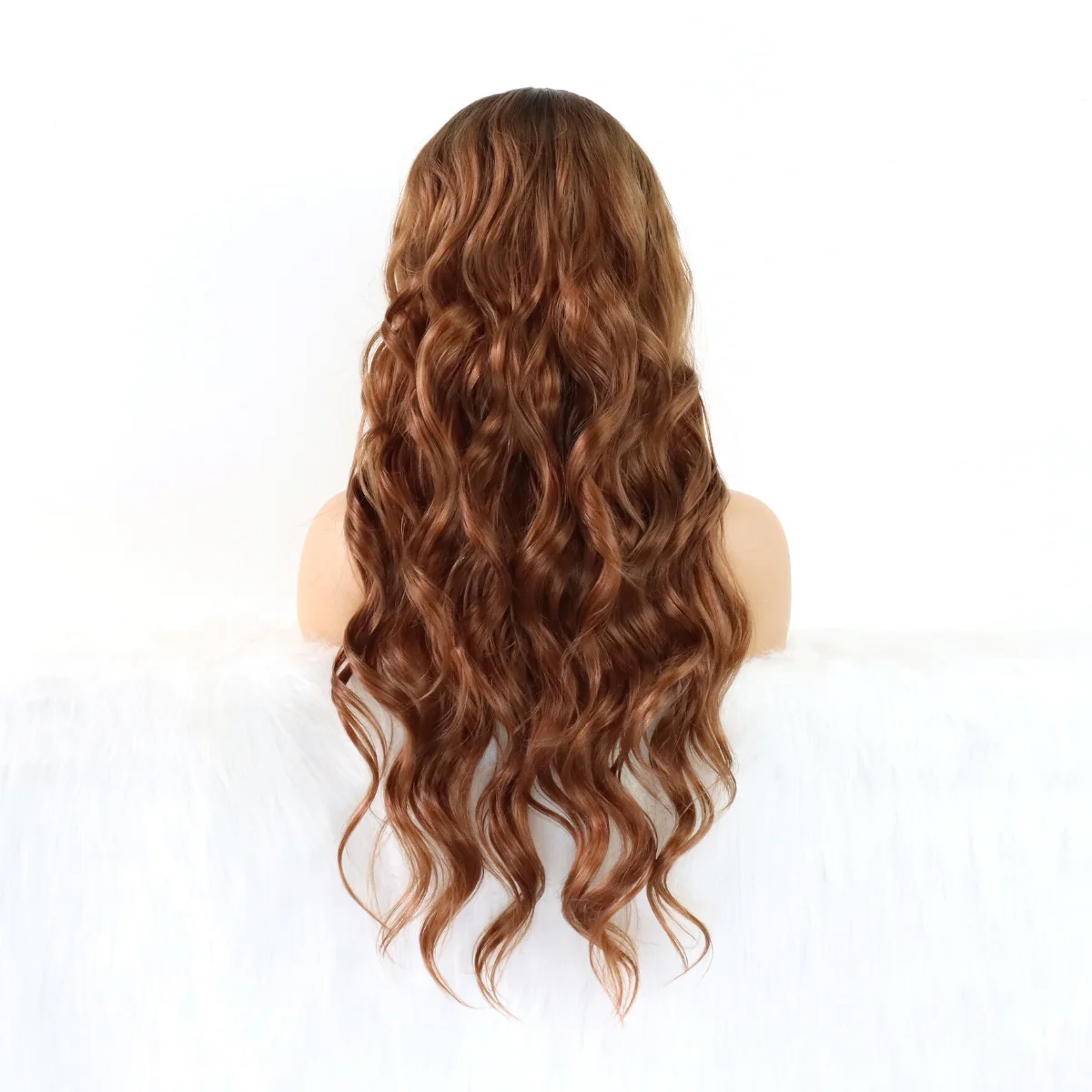 Brown 13*4 Lace Front Wigs Dark hair root With Natural Hairline Synthetic Wig Daily Use Wigs Heat Resistant Fiber for Women