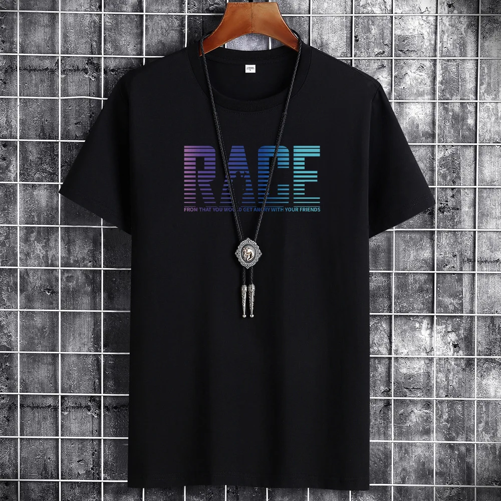 Anime 2021 Summer Plus Size Cotton Men T-shirts Short Sleeve Tshirt Male Letter Print Man Casual Tops Oversize Loose Streetwear