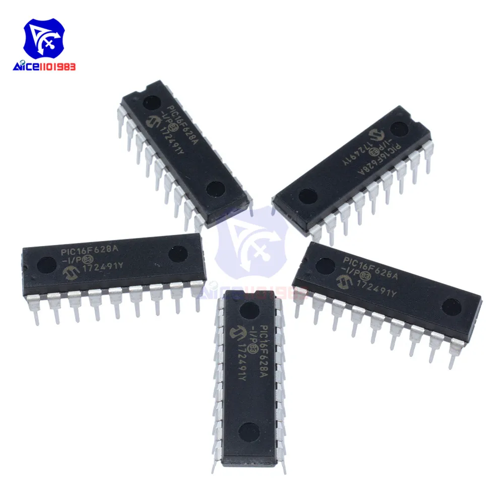 diymore 5PCS/Lot IC Chips PIC16F628A-I/P 16F628A PIC16F DIP-18 Flash-Based 8-Bit CMOS Microcontrollers 20MHz IC