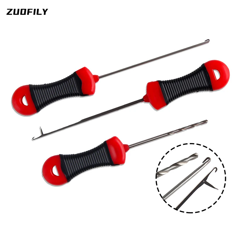 Carp Fishing Rigs Loading Needle Accessories Boilie Needle Set Kits Stainless Steel Baiting Drill Stringer Needle Fishing Tools