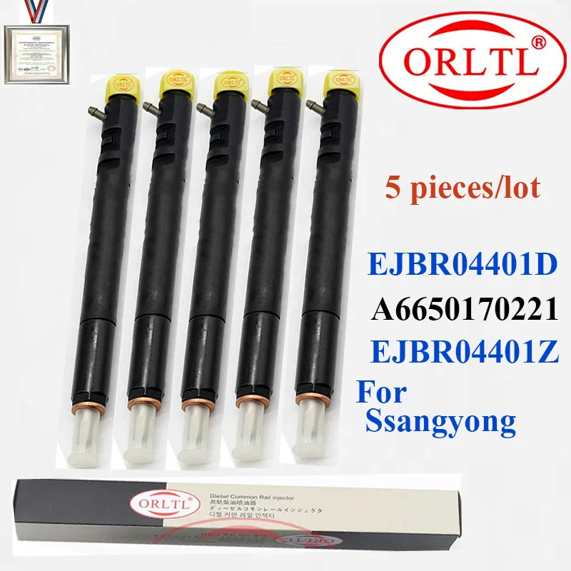 5PC New Diesel Injecor A6650170221 EJBR04401D INJECTOR 6650170221 EJBR04401Z FOR SSANGYONG  Kyron Rexton Rodius Stavic Euro4