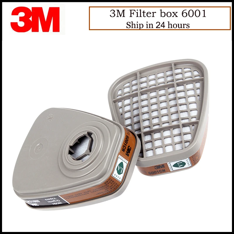 3M 6001 Painting Gas Cartridges Chemical Respirator Organic Vapor Cartridge Respiratory Protection NIOSH&LA Approved R82411