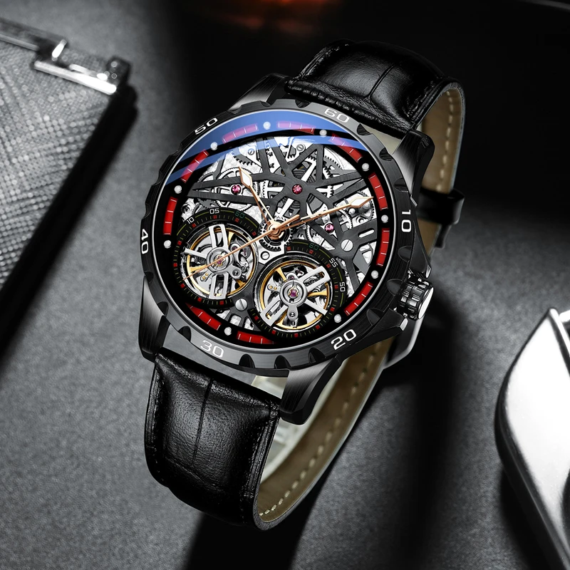 Imagem -05 - Ailang 2023 Relógio de Moda Masculino Automático Duplo Pêndulo Tourbillon Relógio de Luxo Relógio de Negócios à Prova Impermeável Água Relógio Mecânico