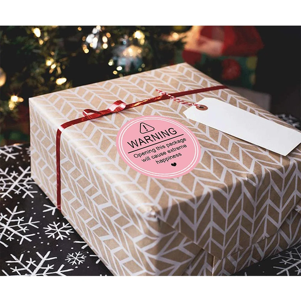 Pink Extreme Happiness Package Stickers 1.5 Inch Round Large Small Business Thank You Labels for Business