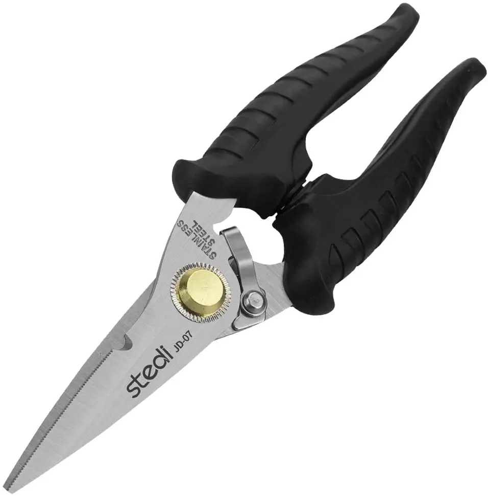 stedi Heavy Duty Multi-Purpose Shears with Finely Serrated High Carbon Stainless Steel Scissors,Cable Notch, Insulation