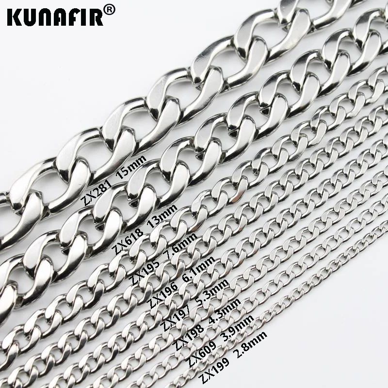 

3mm-15mm NK chain Cuba chain stainless steel necklace fashion Jewelry man male necklace chains 5pcs-100pcs