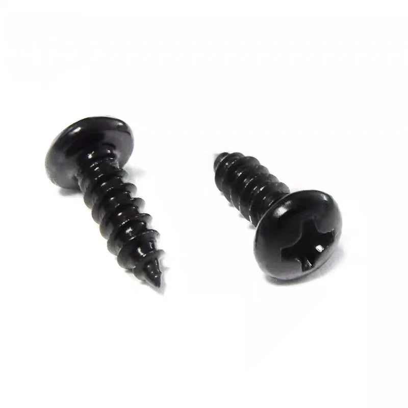 

1000pcs/lot M1.6 M1.7 M2 M2.3 M2.6 M3 GB845 PA Black 304 stainless steel round head micro pan head cross tapping screw