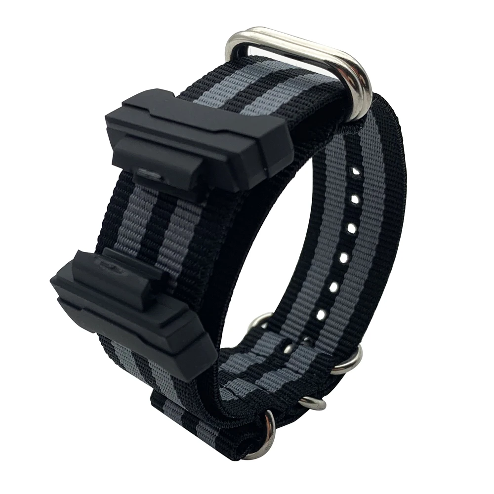 Watch accessories connector nylon strap for G-SHOCK GA100 GA400DW5600M5610DW6900 BABY-G BA110 120 resin strap watch band