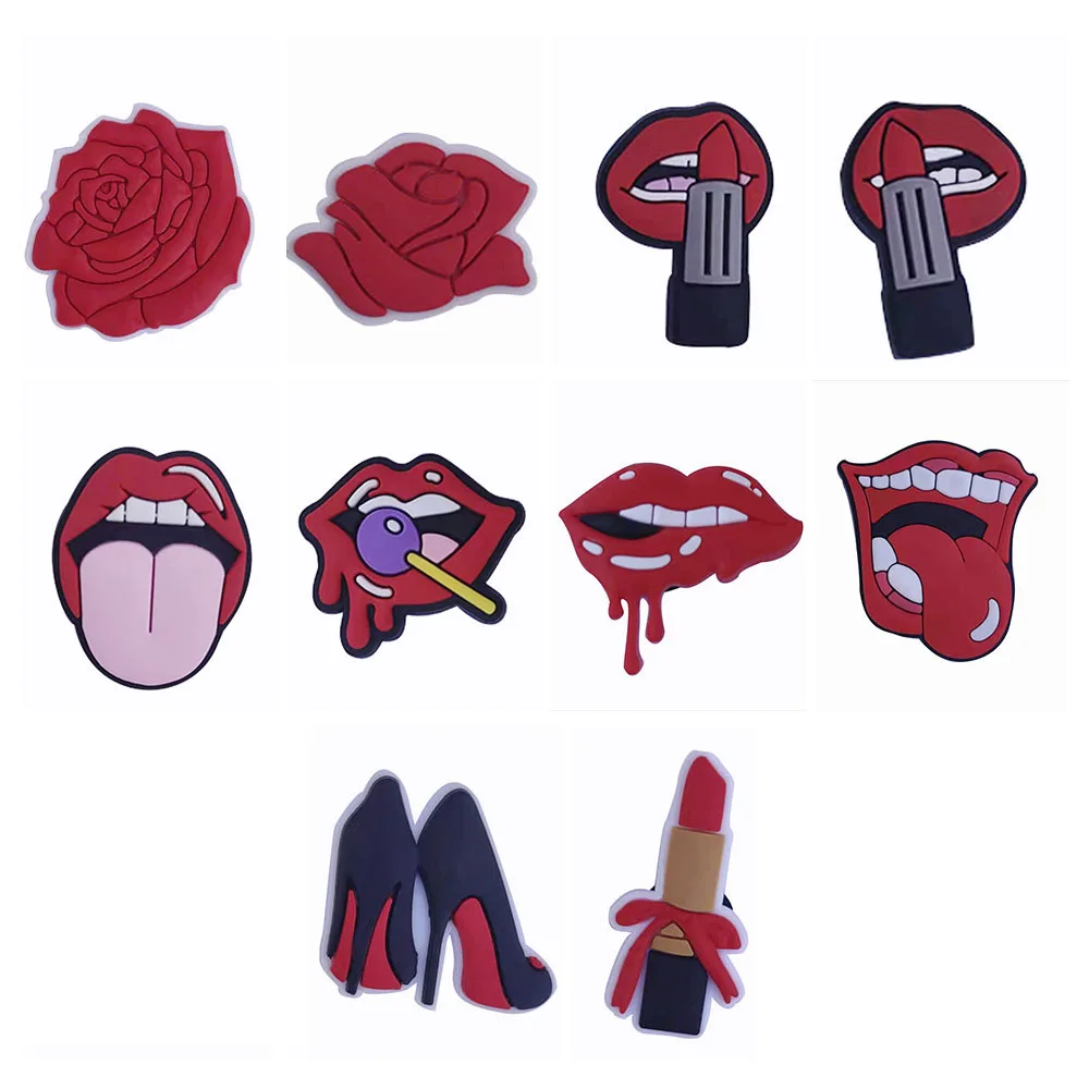 Breloques de chaussures en forme de cœur pour filles, nœud papillon, robe, jupe, décoration de chaussures de jardin mignonne, bracelet, cadeau de Noël, accessoires, 1 pièce