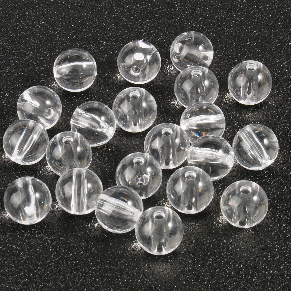 50-300pcs transparent white round ball shape acrylic beads For Jewelry Making Accessories DIY Bracelet necklace