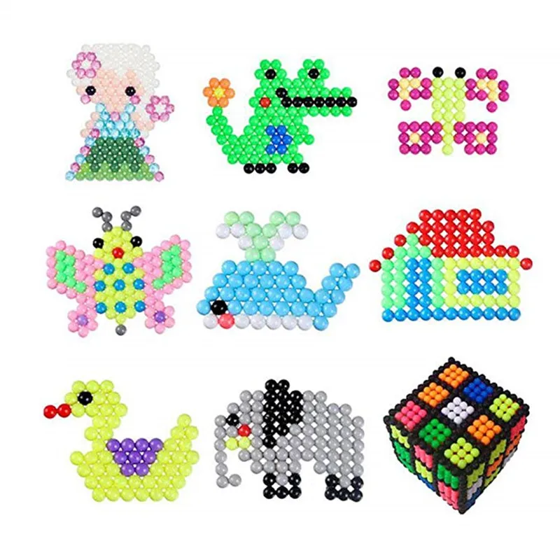 Perlen Refill Hama Beads Puzzle 3D Handmade Magic 5mm DIY Water Spray Beads Set Ball Games giocattoli per bambini per ragazze libri 1:1