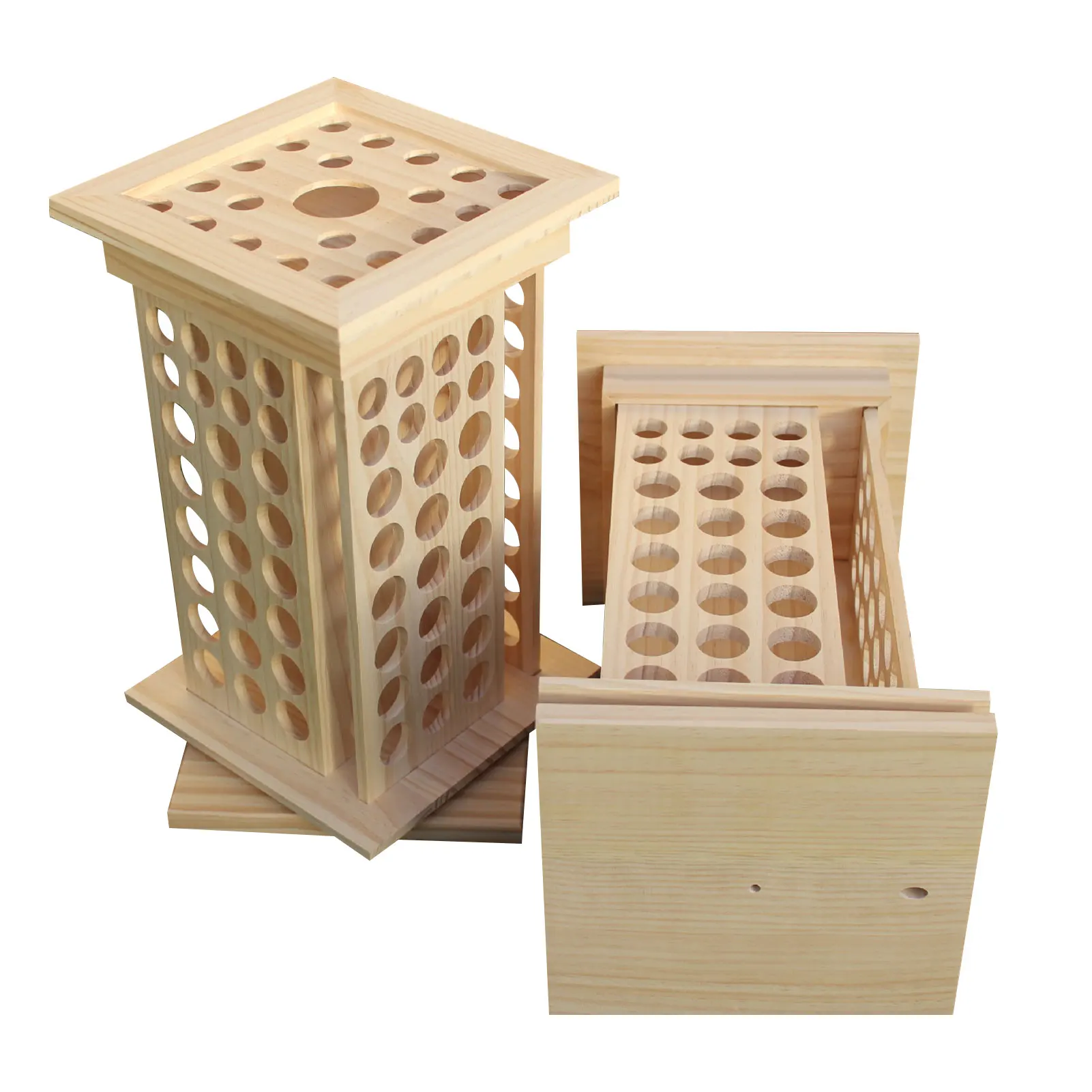 Essential Oil Display Stand 125 Hole Wooden Display Rack Sample Rotatable Storage Rack Store Essential Oil Bottle Holder