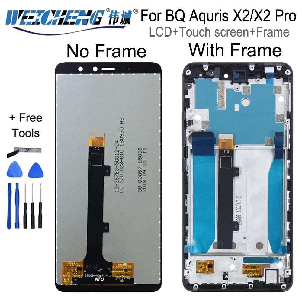 

5.65" For BQ Aquaris X2/X2 Pro LCD Display And Touch Screen With Frame Digitizer For BQ X2 LCD Pantalla Tactil Con Marco