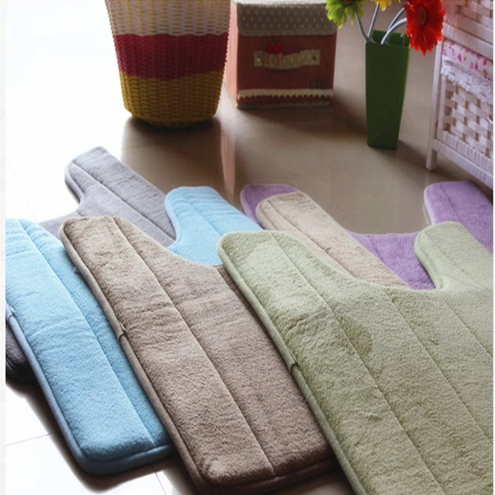 40*60cm/50*60cm/50*80cm 7 Colors Memory Cotton Toilet Mat Carpet Anti-slip Elastic Bathroom Mat