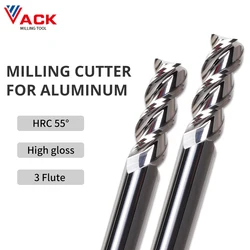 VACK HRC55 Aluminum Milling Cutter Alloy Coating End Mill Tungsten Steel Milling Tools Router Bit For Cnc Maching Endmills 4/6/8