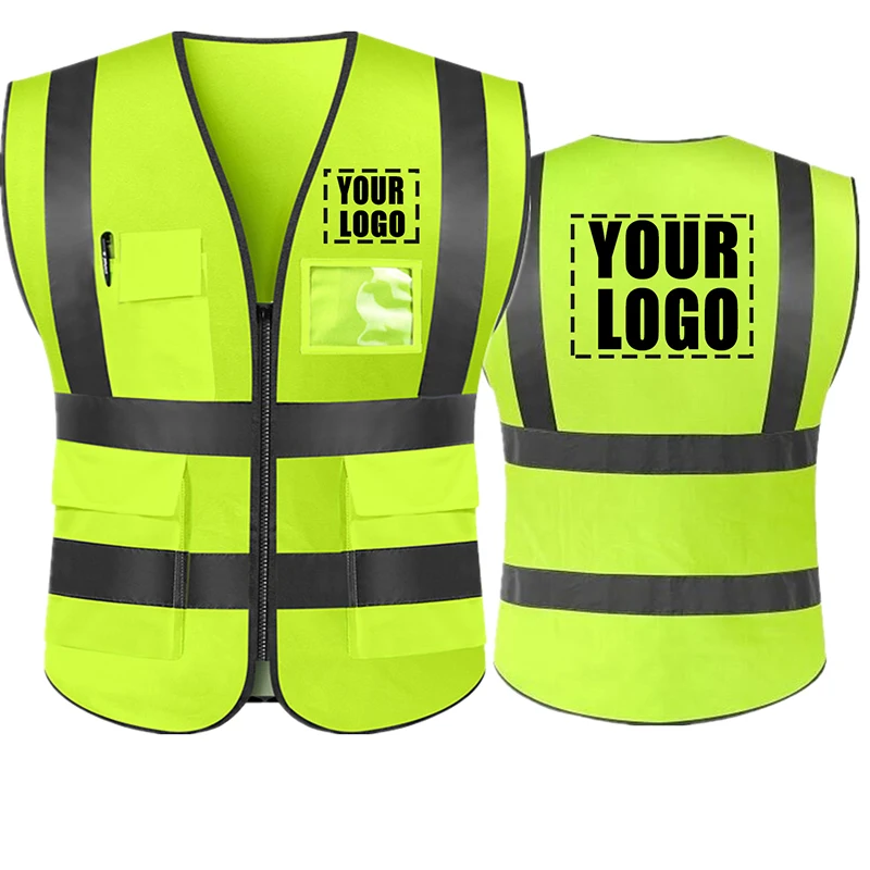 Reflective Safety Vest Custom LOGO TEXT High Visibility Work Vest Construction Work Uniforms Engineer Safety Vest