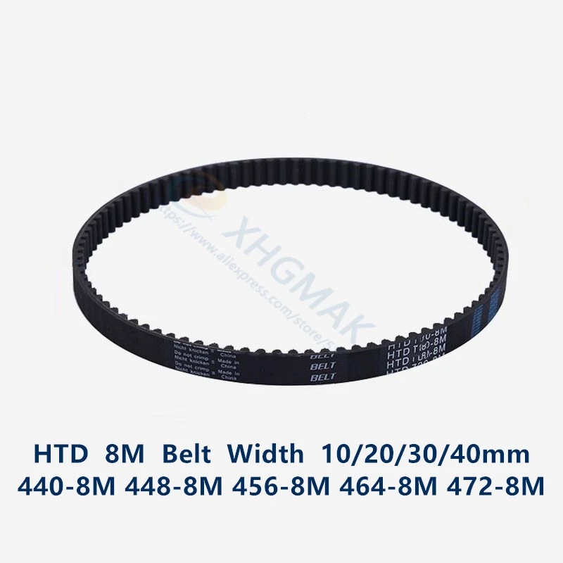 HTD 8M synchronous belt C=440/448/456/464/472 width 20/30/40mm Teeth 55 56 57 58 59 HTD8M Timing Belt 440-8M 448-8 464-8M 472-8M