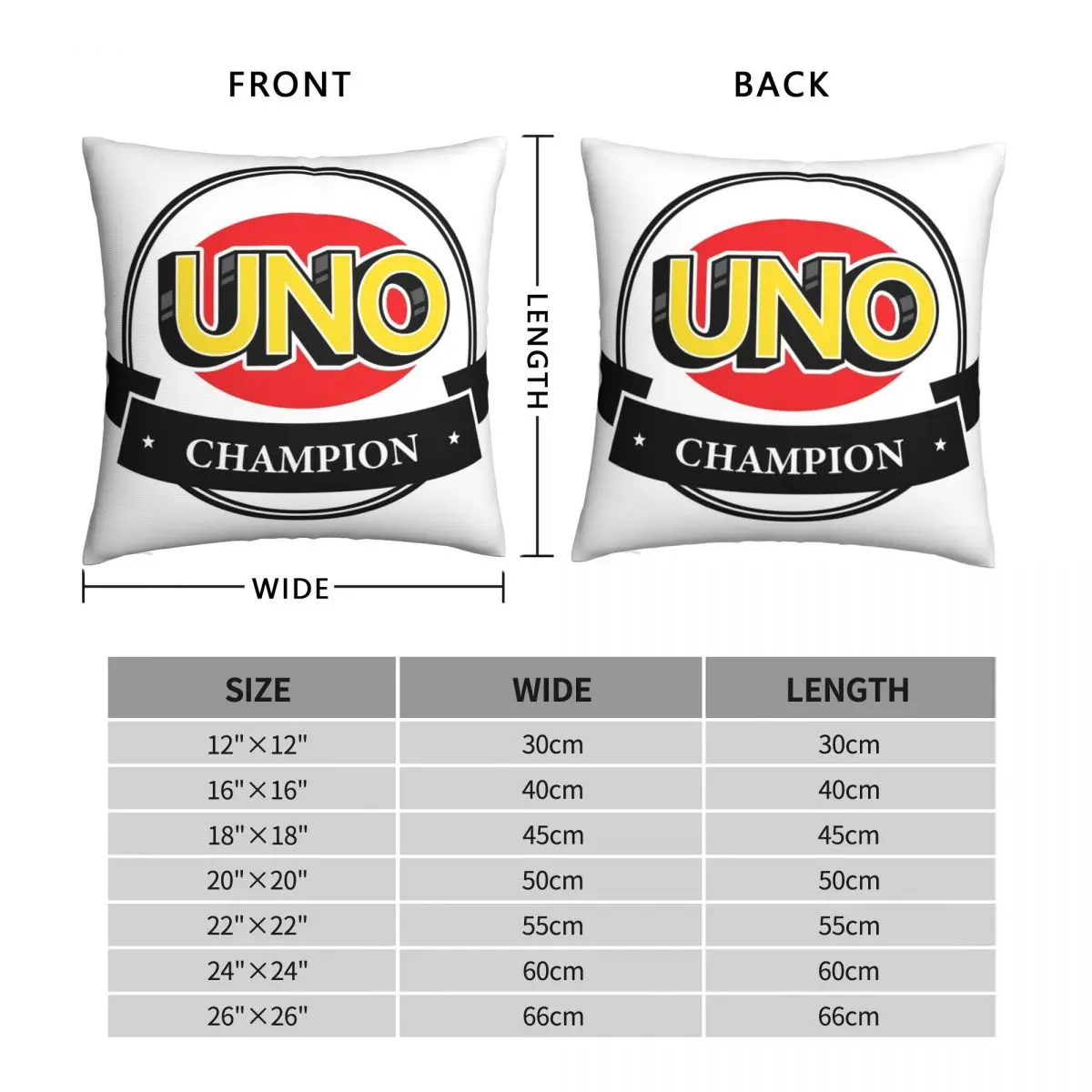 The UNO Champion Square Pillowcase Polyester Linen Velvet Printed Zip Decor Sofa Cushion Cover