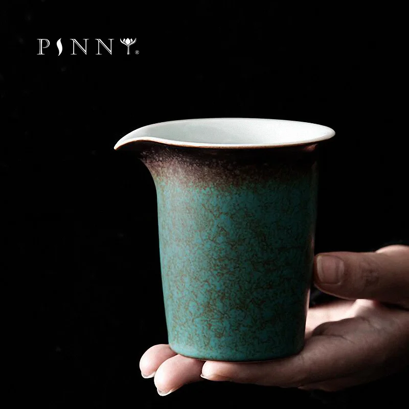 PINNY 165ML Ceramic Turquoise Glaze Cha Hai Vintage Heat Resistant Tea Service Chinese Kung Fu Tea Drinkware