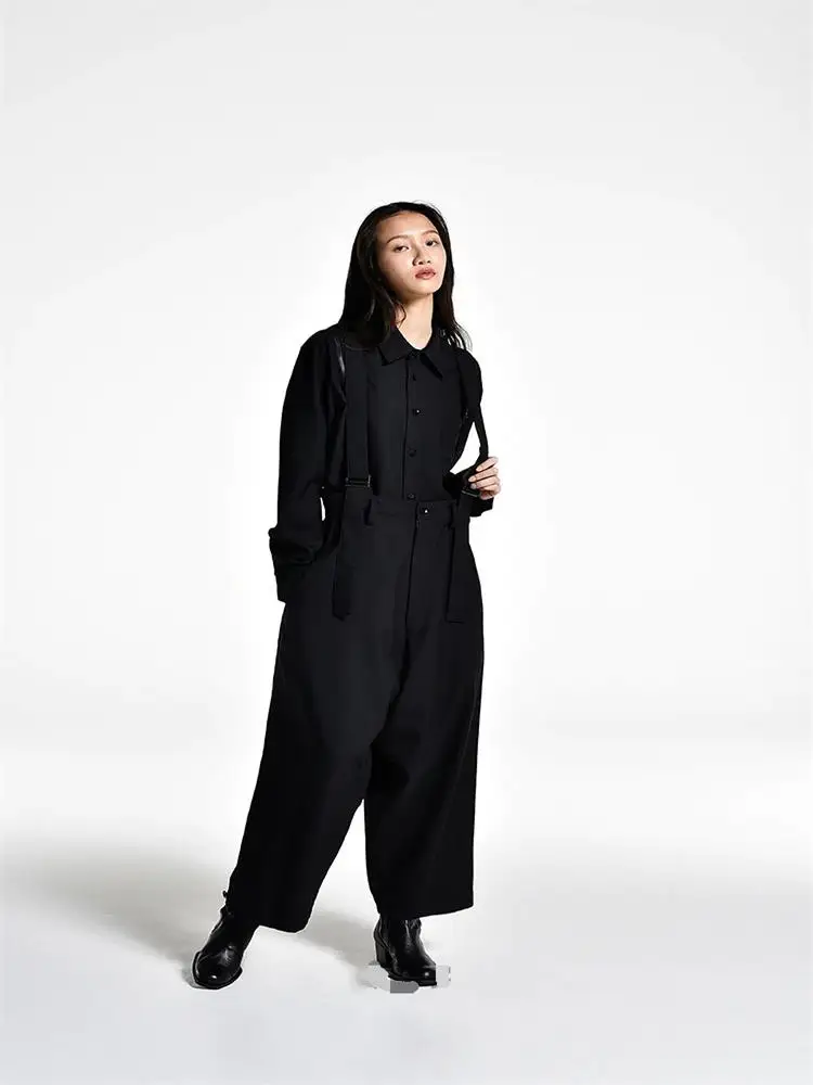 Men wide legs with culottes niche design super loose large size Japanese couple large size casual trousers