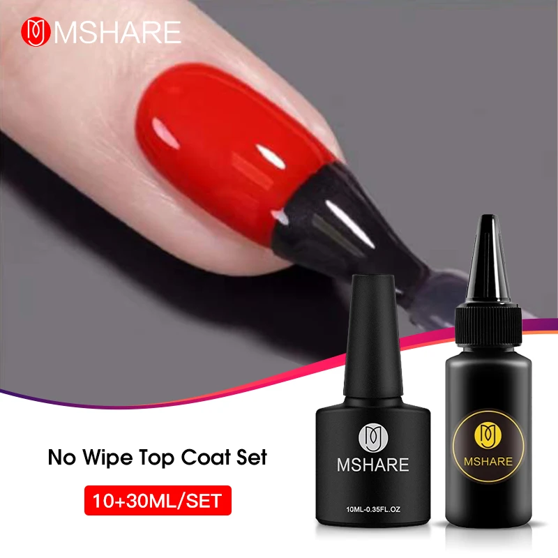 MSHARE 10 + 30ml Uv Top Coat Base Gel di rinforzo Set Builder Kit rafforzare l'allineamento Soak Off in Bottle