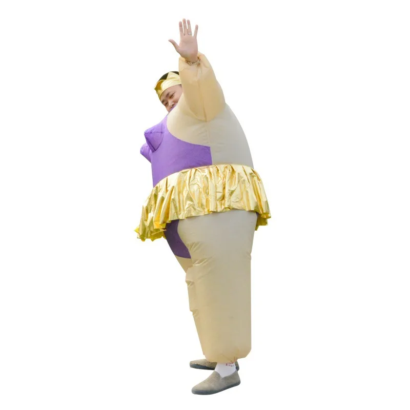 Halloween Performance Costume Ballet Hula Fat Man Stage Property Cosplay For Woman Man Company Party Inflatable Costume