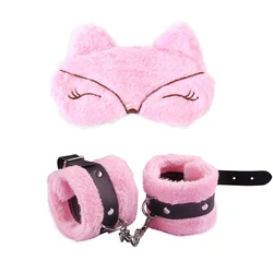 Sexy Blindfold PU Leather Plush Handcuff Bondage Gear Sex Toys Bdsm Kit Sex Shop Adult Games Exotic Accessories Toys for Adults