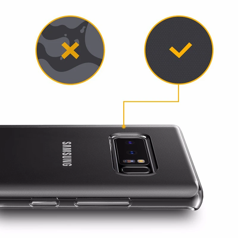 Clear Mobile Phone TPU Cases for Samsung Galaxy Note 8 Transparent Soft Silicone 360 Protective GalaxyNote8 Note8 Back Cover Gel