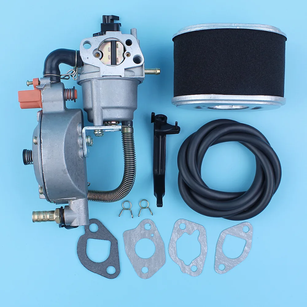 Dual Fuel Carburetor Carb Conversion Kit Air Filter Element For Honda GX160 168F 1KW to 6KW Generator LPG/NG Fuel Line Gaskets