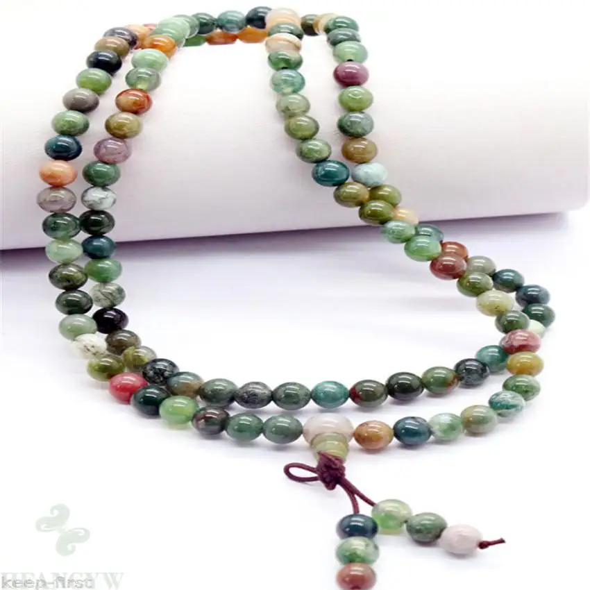 6mm India Agate Beads 108 Beads Ward Off Evil Spirits Aaa Mala Stones Bracelet