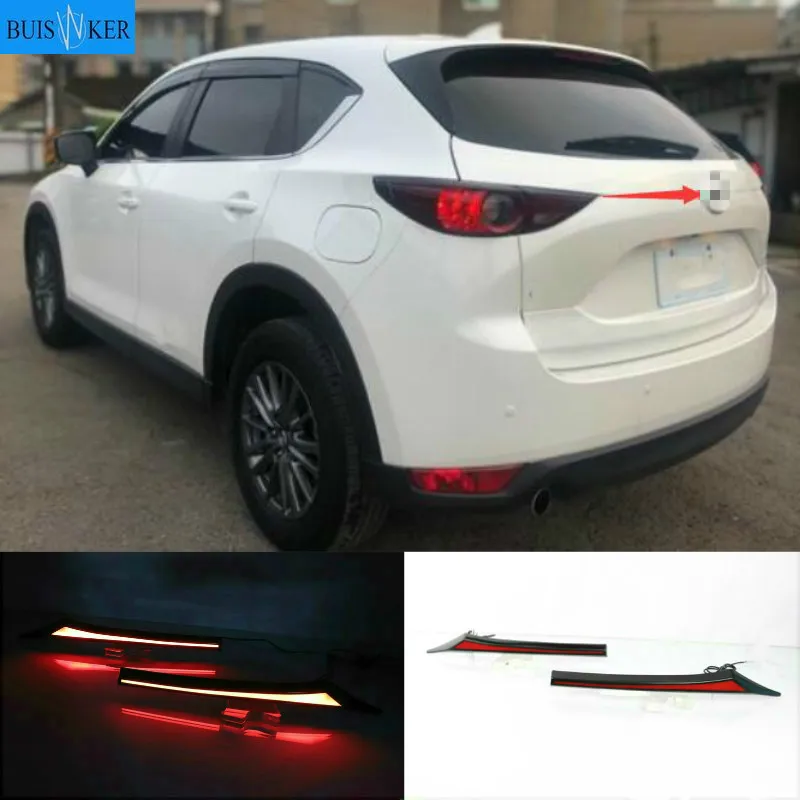 2PCS For Mazda CX-5 CX5 2017-2020 Multi-function Car LED Rear Bumper Light Rear Fog Lamp Brake Light Turn Signal Light