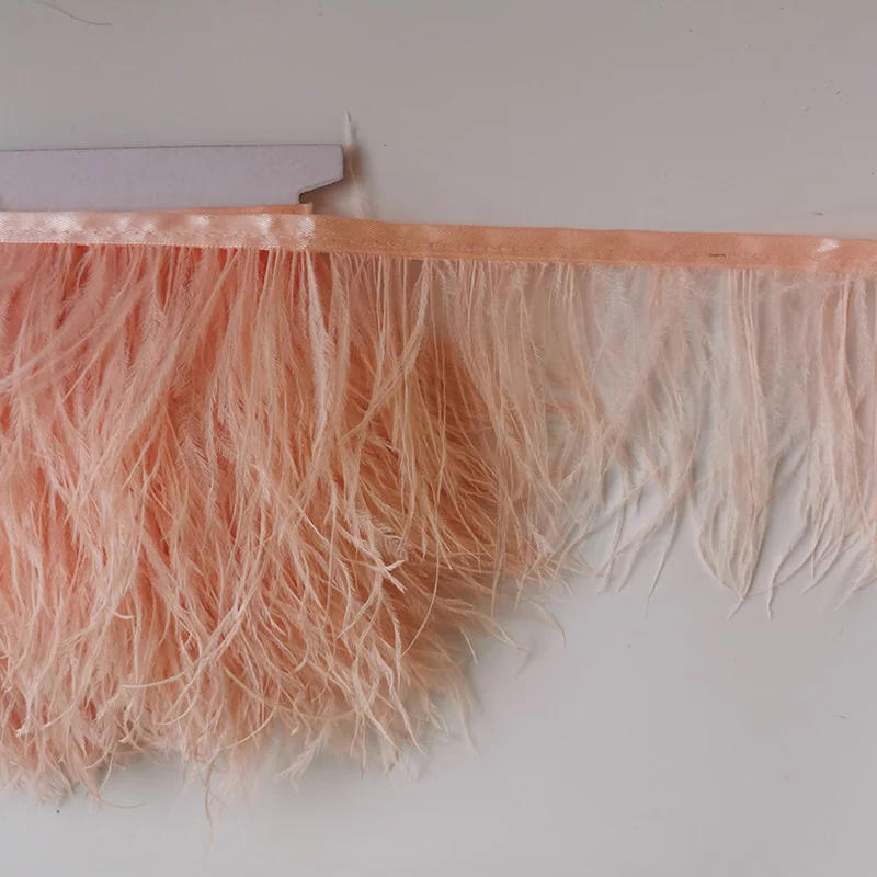 8-13cm 2meters Decorative Ostrich Feather Trim Plumes Fringe Ribbons for Needlework Dress Clothing Handicraft Accessories