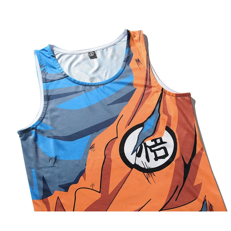 Goku 3D Printed T shirts Men Compression Shirt Comic Cosplay Quick Dry Sports Clothing Fitness Summer Sleeveless Tank Tops Male