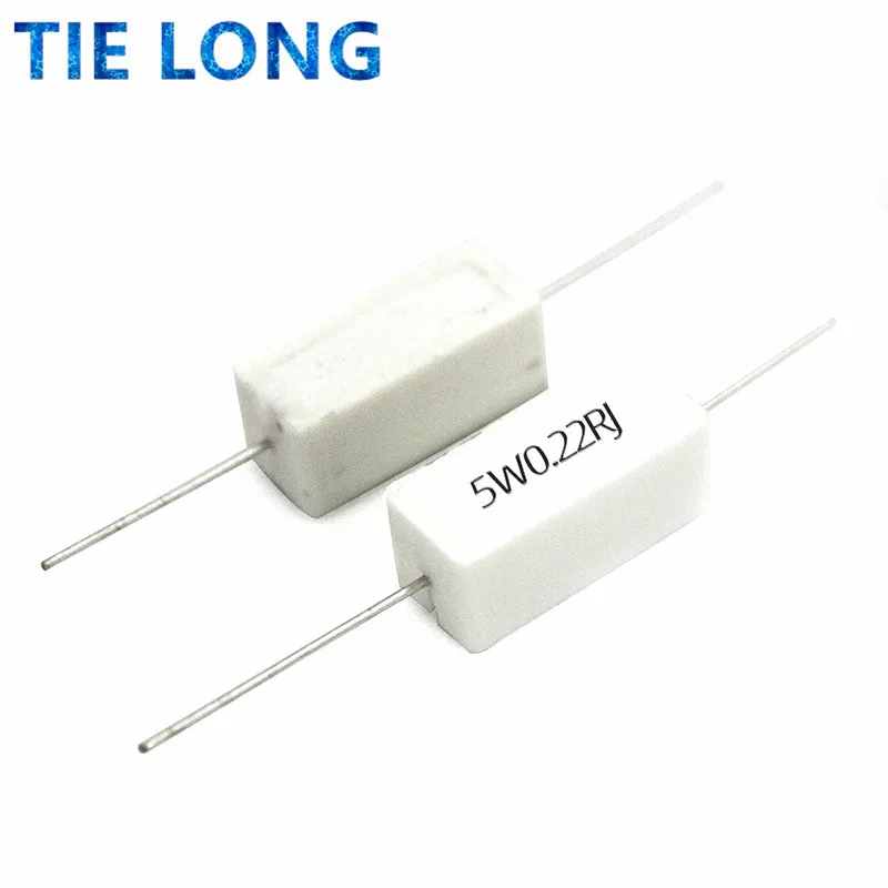 10pcs 5W 5% Cement Resistor Power Resistance 0.1 ~ 10K 0.1R 0.5R 1R 10R 100R 0.22 0.33 0.5 1 2 5 8 10 15 20 25 30 100 1K 10K ohm