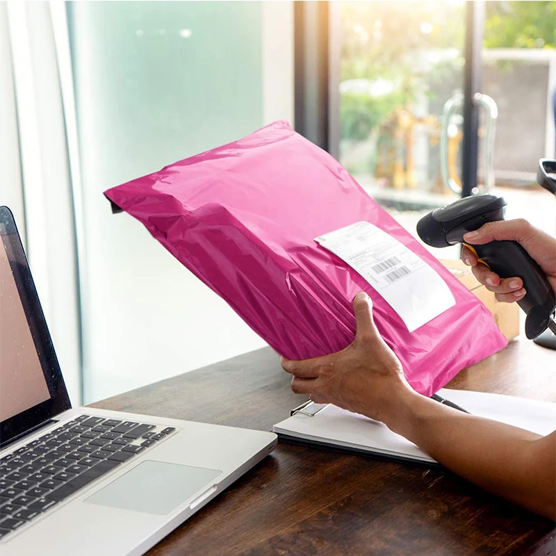 100pcs Pink Poly Mailer Self Adhesive Post Mailing Package Mailer Courier Envelopes Gift Bags Courier Storage Shipping bags