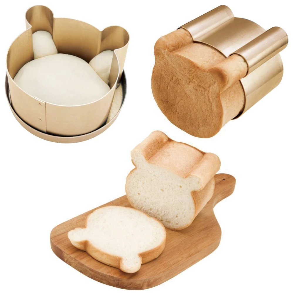 

Carbon Steel Non-stick Bear Head Bread Mold Toast Mold Cartoon Mousse Bread Cakes Ring Baking Tools