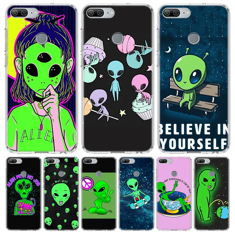 Cute Cartoon alien space Soft Phone Case For Huawei Honor 10 Lite 9 20 8S 8X 9X Y5 Y6 Y7 Y9S P Smart Z 2019 7A 7X 8A Pro Coque