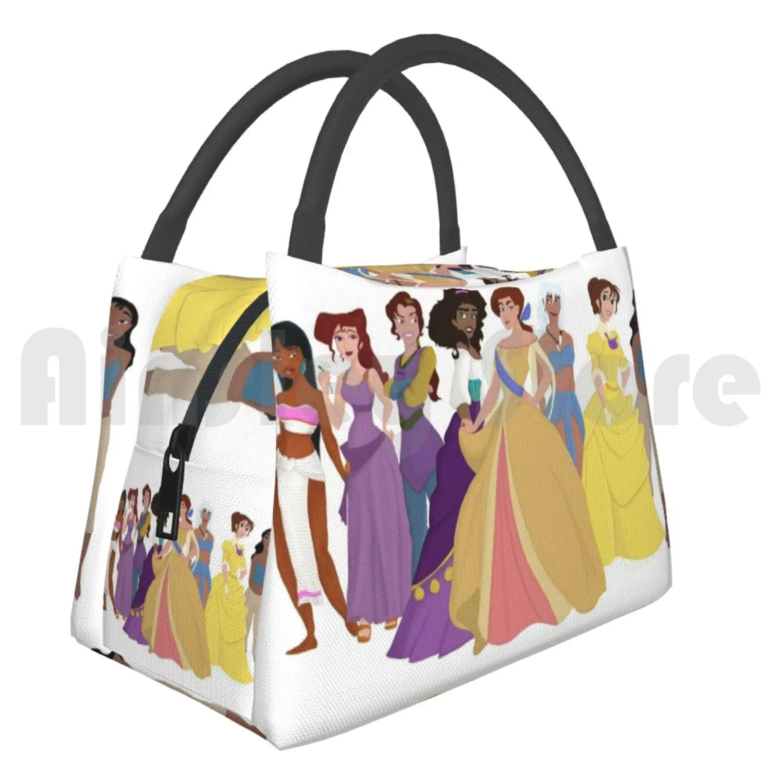 Portable Insulation Bag Animated Girls Princess Anastasia Kida Nani Chel Esmeralda Animation Movie Movies