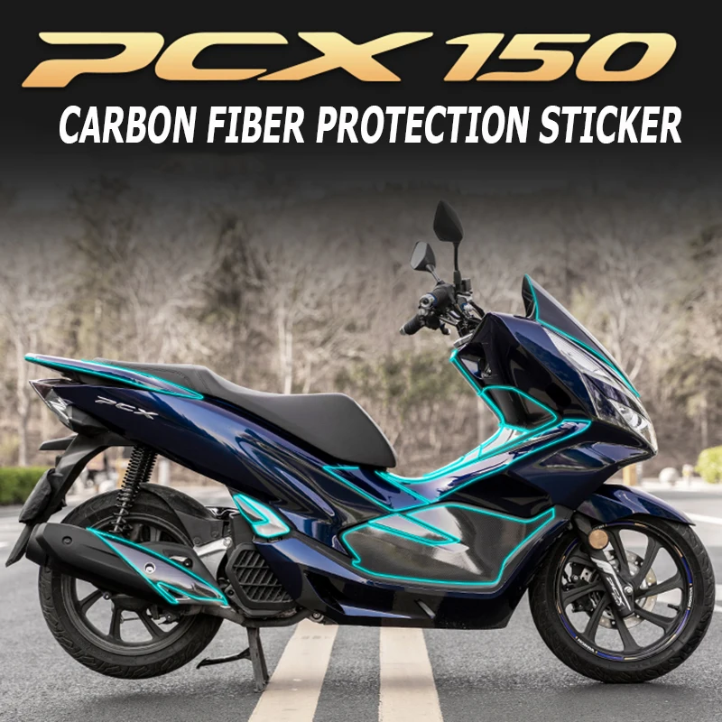 For Honda Pcx150 PCX 150 2021 2022 Motorcycle PCX 2D Carbon Fairing Sticker Full Kits Decoration Decals Tankpad Accessories